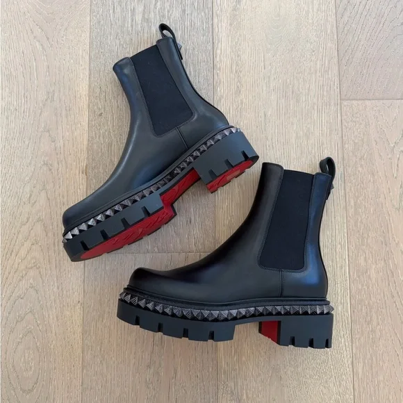 Christian Louboutin St Emilia Pyraclou studded leather Chelsea boots - Picture 5 of 15